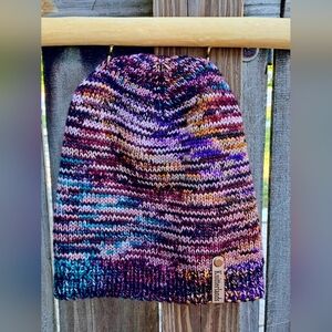 Hand Knit Beanie Hat Stocking Cap Soft High Quality Merino Wool Multicolor Pink